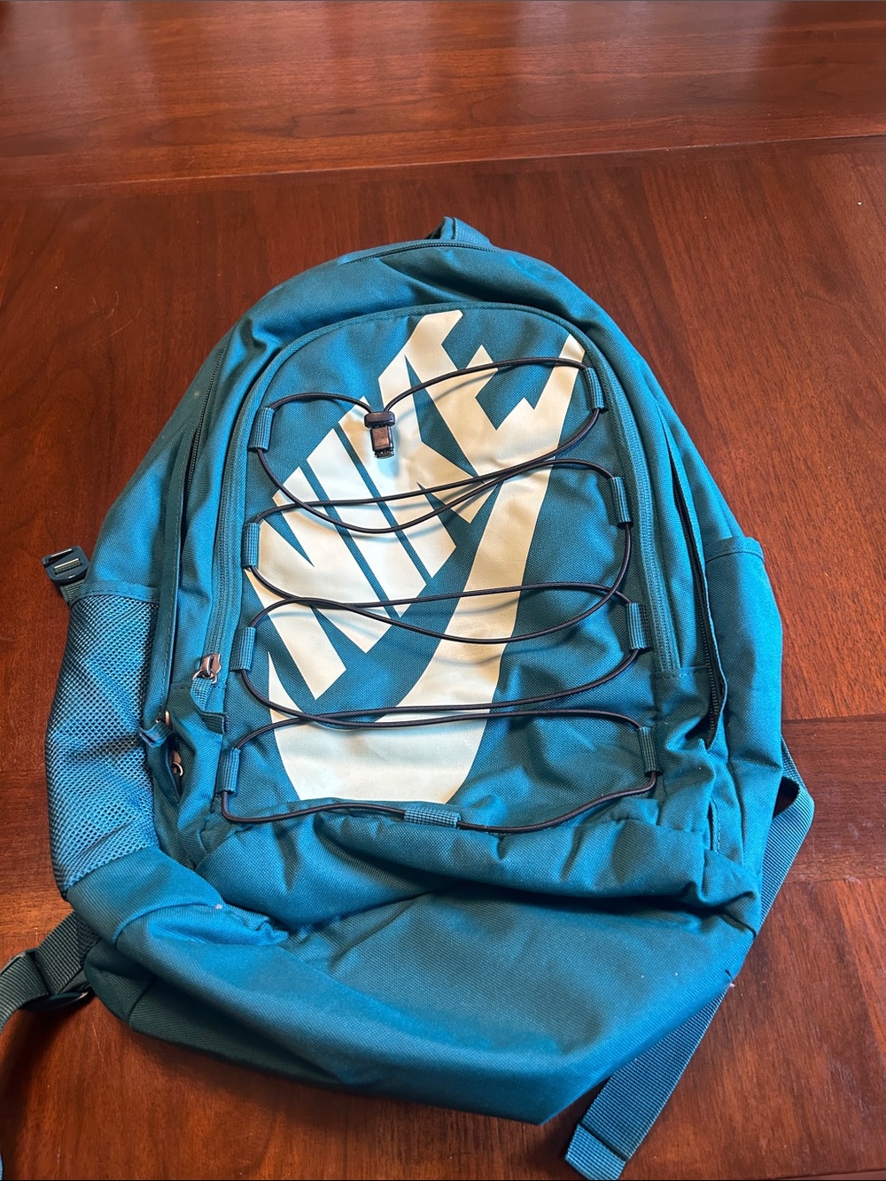 Nike Teal and White Everyday Backpack with Front Bungee